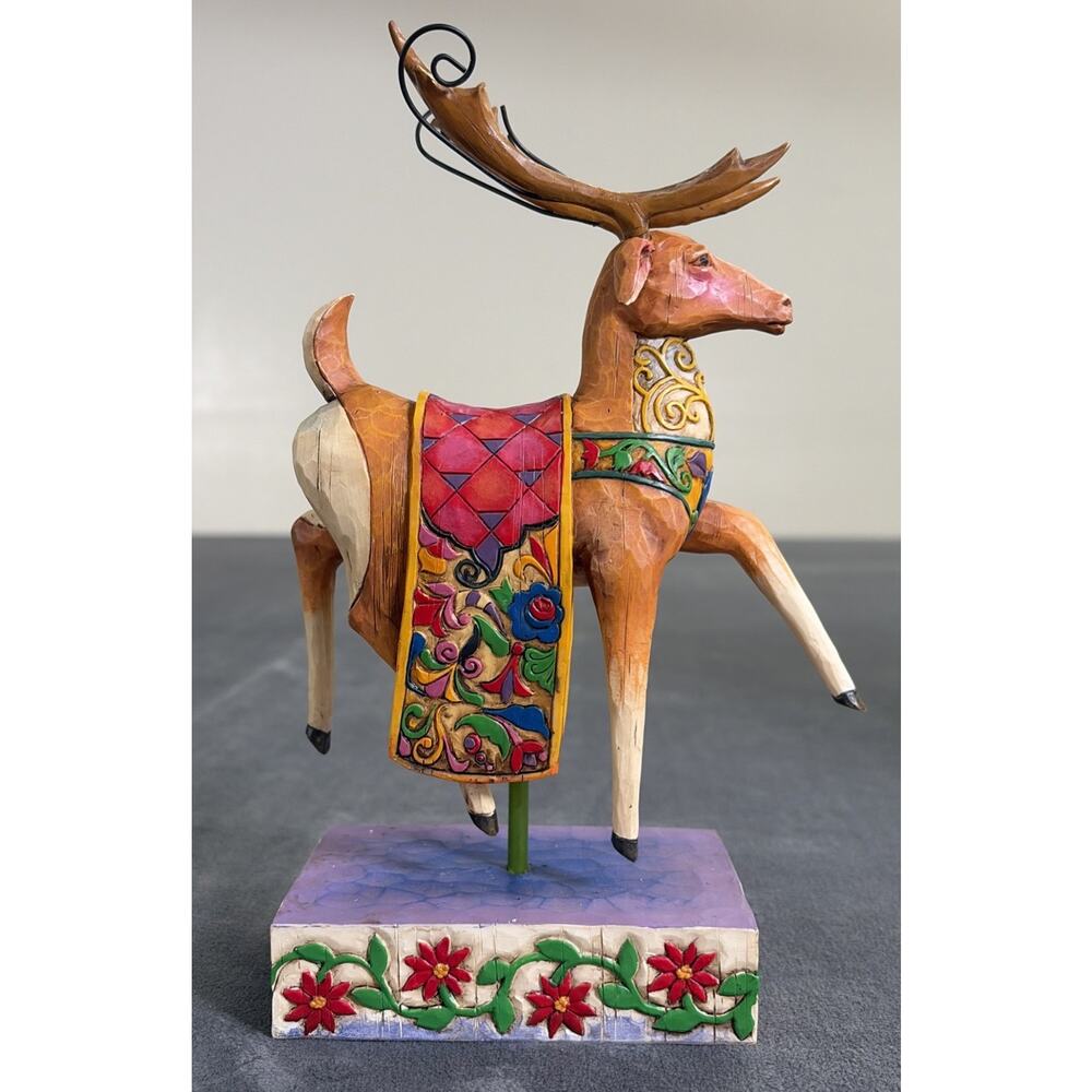 Heartwood Creek Jim Shore Reindeer Dash Away Red Blanket Figurine NIB 2004 - Picture 2 of 15